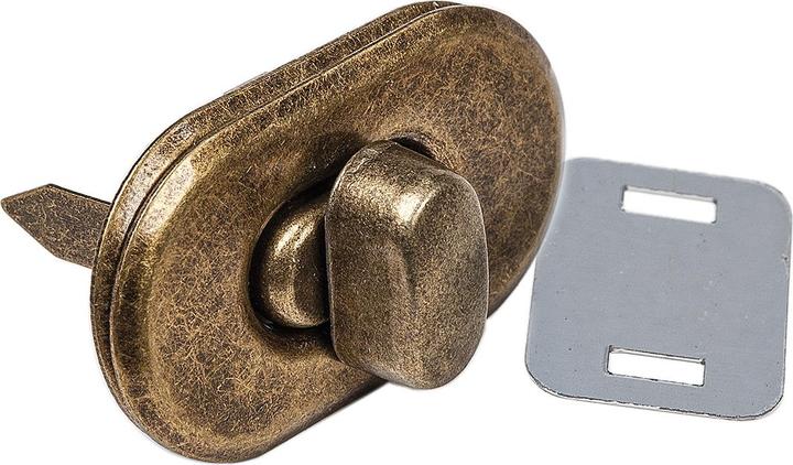 Image du produit Prym Fermeture rotative pour sac, laiton vieilli 35 x 20 mm, carte 1 pc.