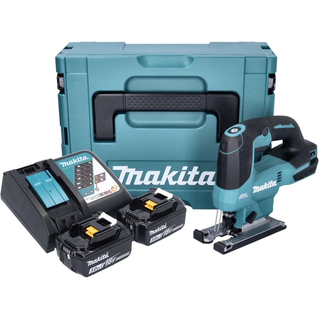 Thumbnail - Makita, Stichsäge, DJV 184 RFJ Akku Pendelhub Stichsäge 18 V Brushless + 2x Akku 3,0 Ah + Ladegerät + Makpac