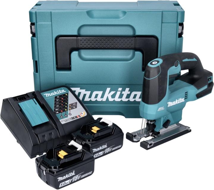 Actual product image Makita DJV 184 RTJ Battery Pendulum Jigsaw 18 V Brushless + 2x Battery 5,0 Ah + Charger + Makpac