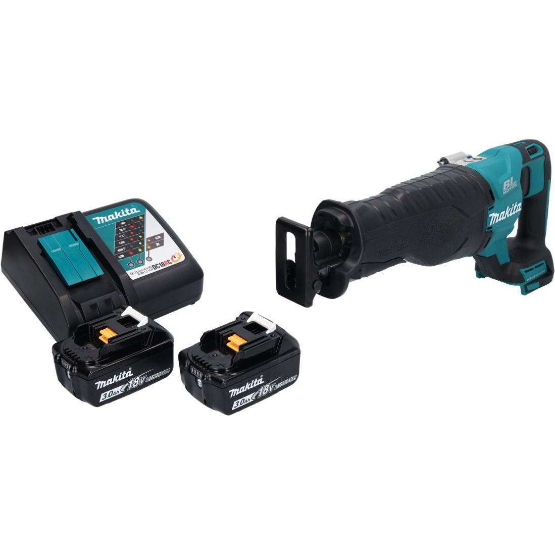 Thumbnail - Makita, Säbelsäge, DJR 187 RF Akku Reciprosäge Säbelsäge 18 V Brushless + 2x Akku 3,0 Ah + Ladegerät