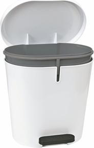 Produktbild Sunware Zamora Treteimer 8L weiss/anthrazit (8 l)