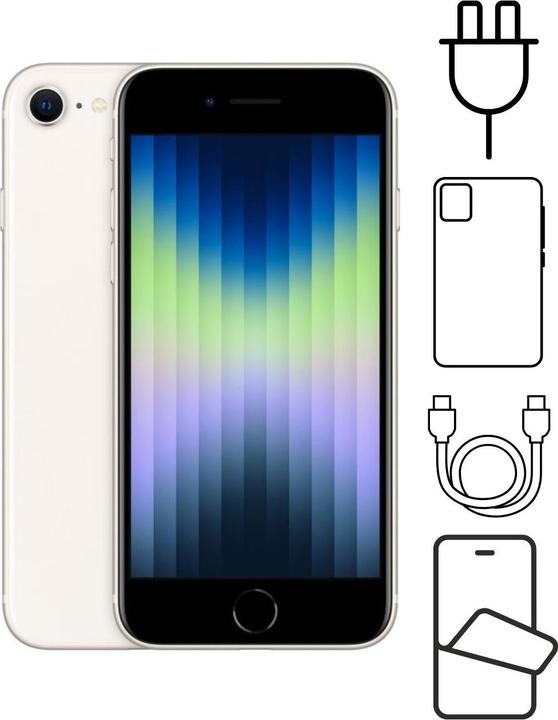 Produktbild Reenova iPhone SE 128GB (3rd generation) (128 GB, Starlight, 4.70", 12 Mpx, SIM + eSIM, A / Wie neu)