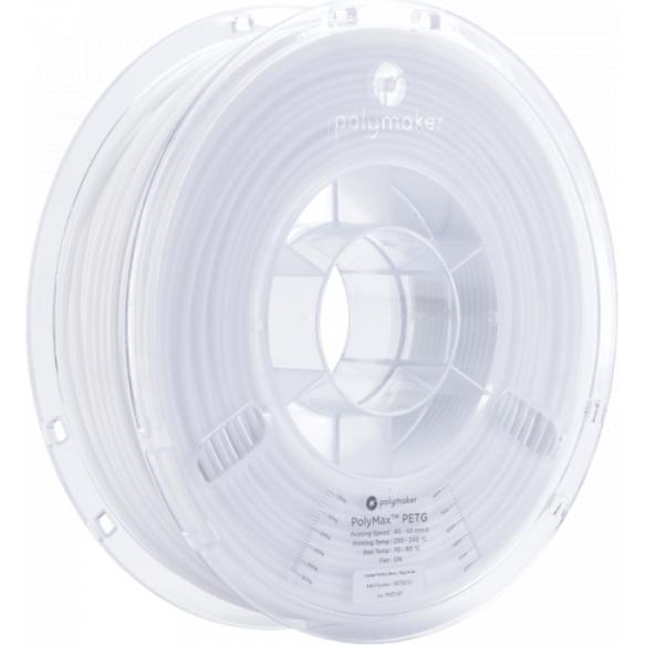 Polymaker PolyMax PETG - White - 2.85mm (PETG, 2.85 mm, 750 g, Weiss), 3D Filament, Weiss