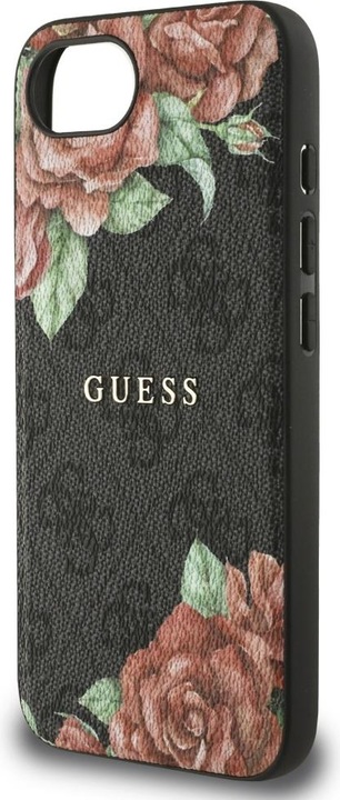 Produktbild Guess Case 4G Flowers Print MagSafe for iPhone 16e black (Apple iPhone 16e)