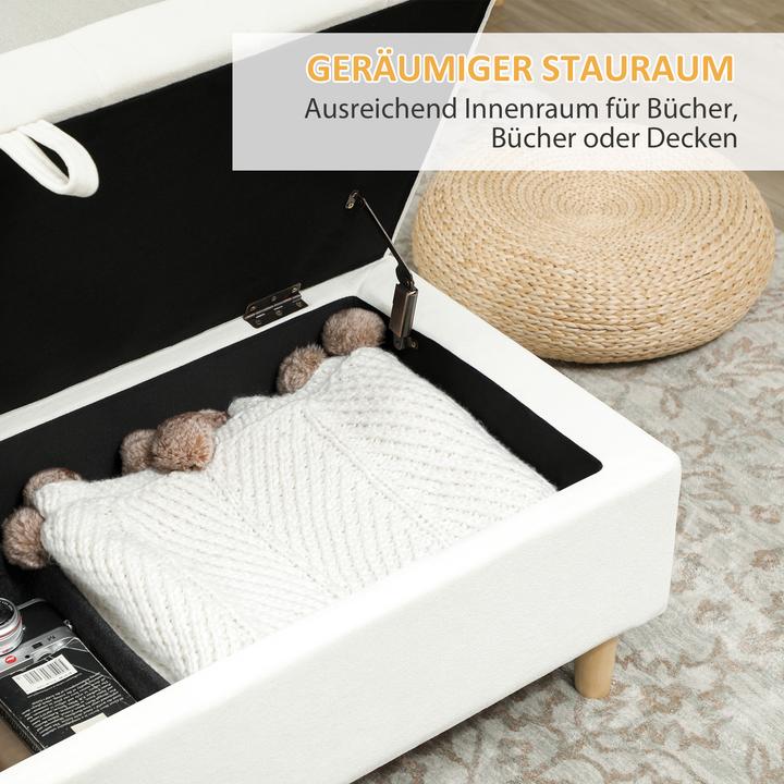 Image du produit Homcom Sitzbank Polyester, Schaumstoff Cremeweiss (50 cm)