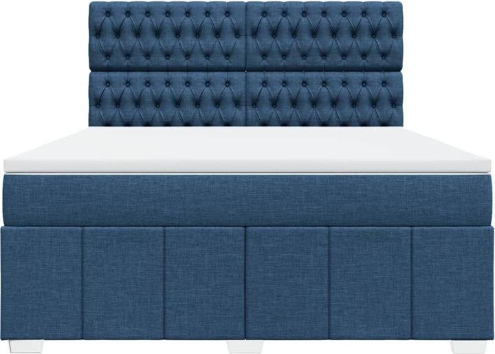 Actual product image vidaXL Boxspringbett Polsterbett Bett Doppelbett Matratze Blau 180x200cm Stoff (180 x 200 cm)