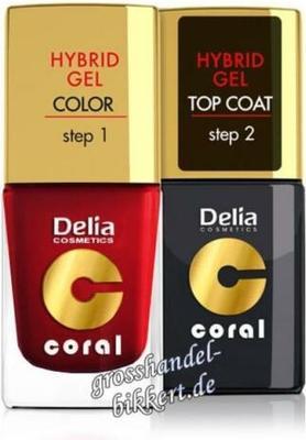 Actual product image Delia Cosmetics Coral Nail Enamel Hybrid Gel (Red)