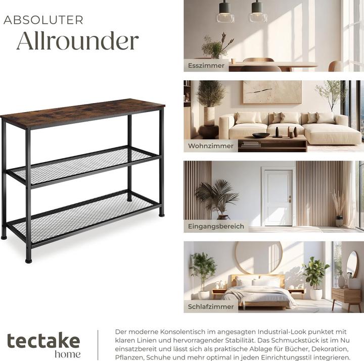 Produktbild tectake Konsolentisch Bristol 100x30x81cm (100 x 30 x 81 cm)