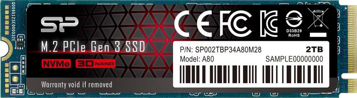 Actual product image Silicon Power P34A80 (2000 GB, M.2 2280)