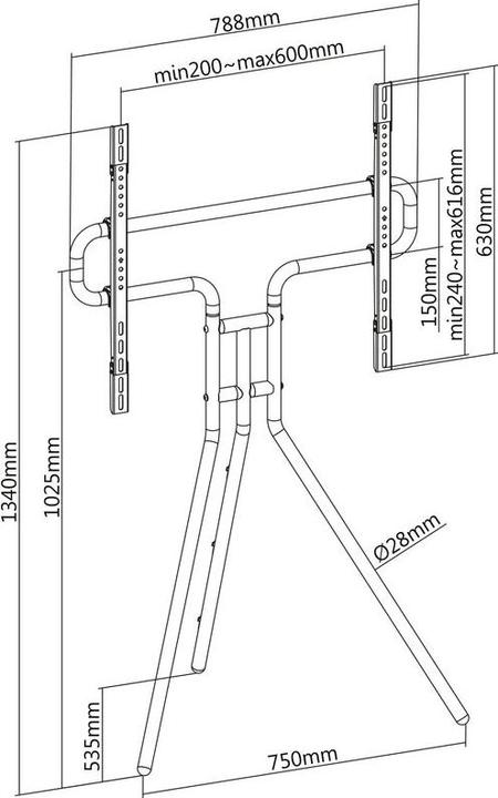 Produktbild Xantron Staffelei TV-Tripod ECO-SS600 (Universal, 70", 40 kg)