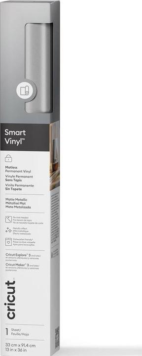 Actual product image Cricut Smart Vinyl Permanent 33x91cm 1 sheet Mat Silver (P)