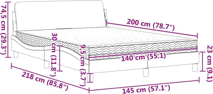 Image du produit vidaXL Bett (140 x 200 cm)