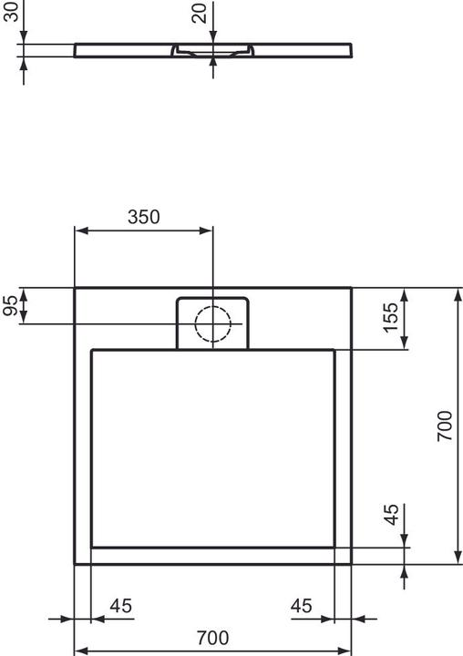 Immagine prodotto Ideal Standard Ultra Flat S i.life piatto doccia quadrato, 700x700x30 mm, T5246