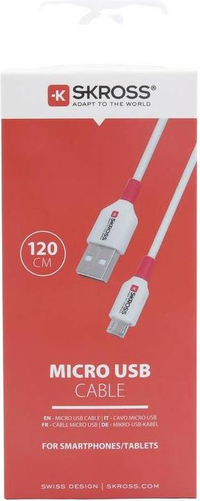 Actual product image Skross USB Cable Micro Cable, 1.2m white (1.20 m, USB 2.0)