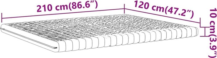 Produktbild VidaXL Schaumstoffmatratze 120 x 210 cm 7-Zonen Härtegrad 20 ILD (120 x 210 cm, Schaumstoffkern)