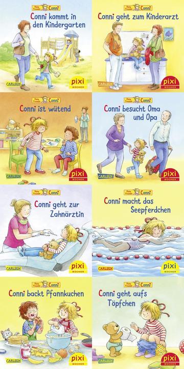 Actual product image Pixi Box 275: Conni's colourful world (8x8 copies) (German, Liane Tailor, 2021)