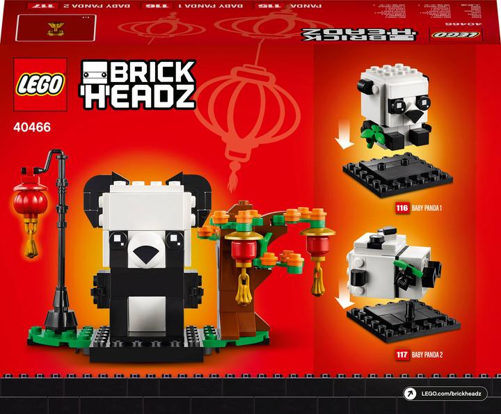 Produktbild LEGO Pandas fürs chinesische Neujahrsfest (40466, LEGO Brickheadz)