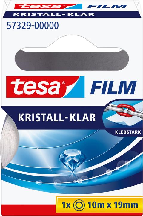 Produktbild tesa 1x tesafilm KRISTALL-KLAR, hochtransparent, alterungsbeständig, mit starker Haftung (19 mm)