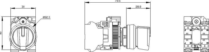Produktbild Siemens Knebelschalter 1S 1S 3SU1100-2BL60-3NA0
