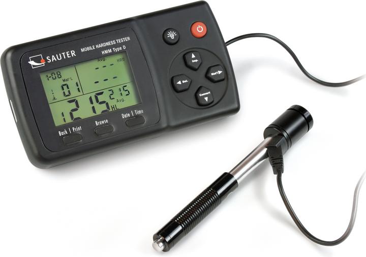 Carrying cases, Battery 3 × 1.5 V AAA, External rebound sensor, Hardness comparison block