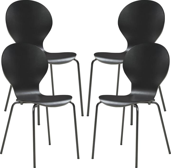 Produktbild En.Casa Esszimmerstuhl Etne 4er Set Schwarz