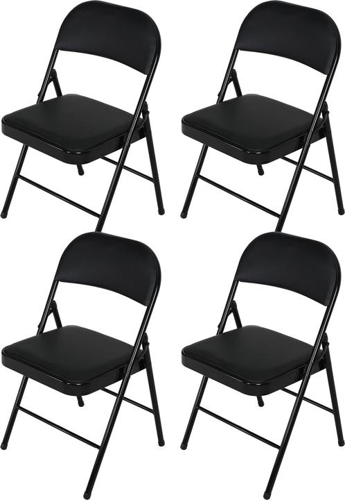 HTI-Living Klappstuhl Wedigo Kunstleder Schwarz-Schwarz 4er-Set