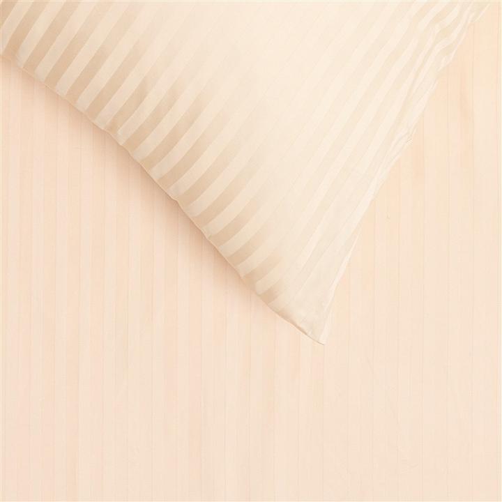 Actual product image Domoletti BED COV SET STRIPED SATEEN BEIGE 200X220 (200 x 220 cm)