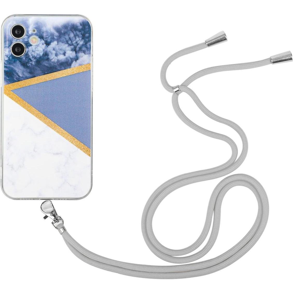 König Design Hülle Handy Schutz für Apple iPhone 12 Mini Handykette Case Cover Bumper Etuis, Handykette, Grau