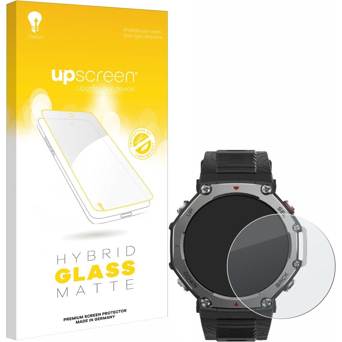 upscreen Schutzglas Schutzfolie Glas Folie Displayschutz matt, Smartwatch Schutzfolie, Grau