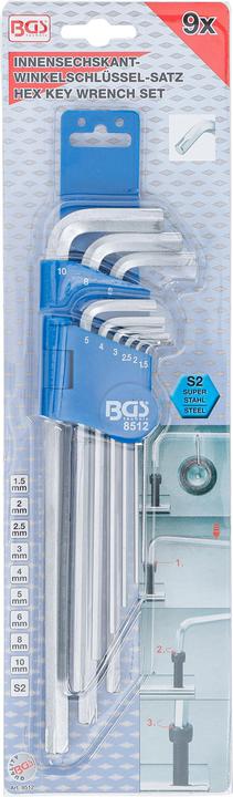 Actual product image BGS Special L-Type Wrench Set internal Hexagon 1.5 - 10 mm 9 pcs.