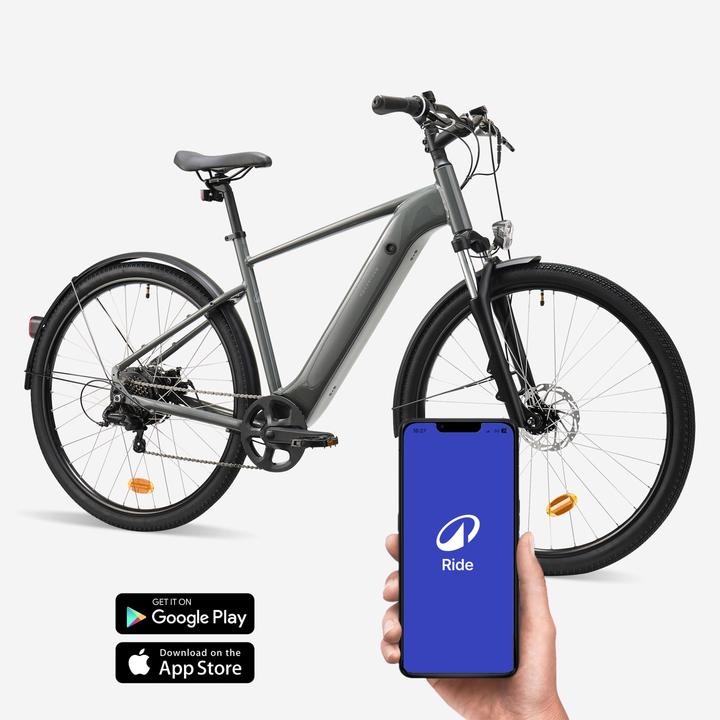 Produktbild Rockrider E-Bike SUV Trekking 28 Zoll E-ACTV 100 hoher Einstieg anthrazitgrau (48 cm)