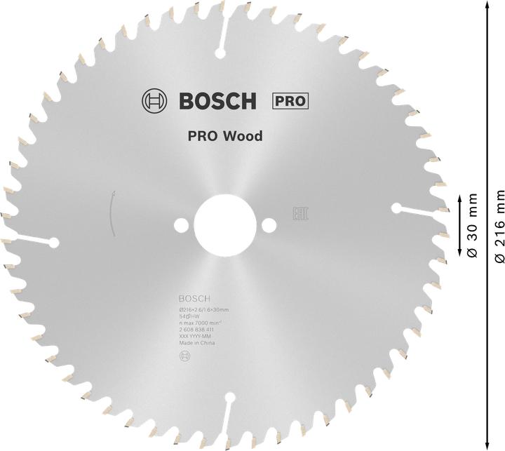 Actual product image Bosch Professional Zubehör PRO Wood circular saw blade, 216 x 2.6 x 30 mm