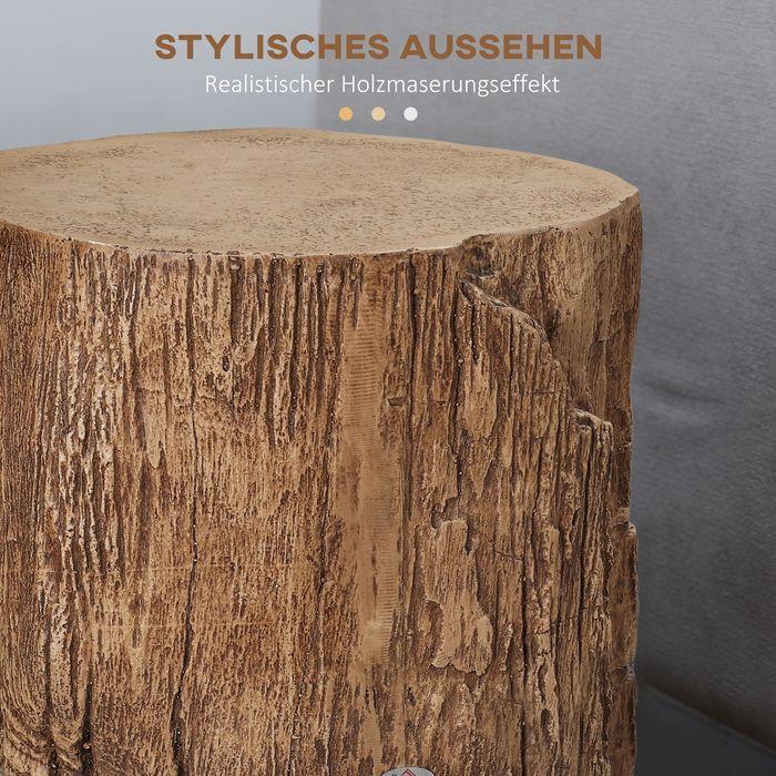 Produktbild Swisshandel24 Beistelltisch Baumstumpf-Optik Nivillierfüsse 37cmx37cmx43cm Beton Braun (37 x 37 x 43 cm)