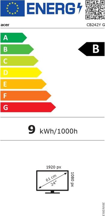 Energy Label Acer VERO CB242YGBIPR (UM.QB2EE.G06) (1920 x 1080 pixels, 23.80")