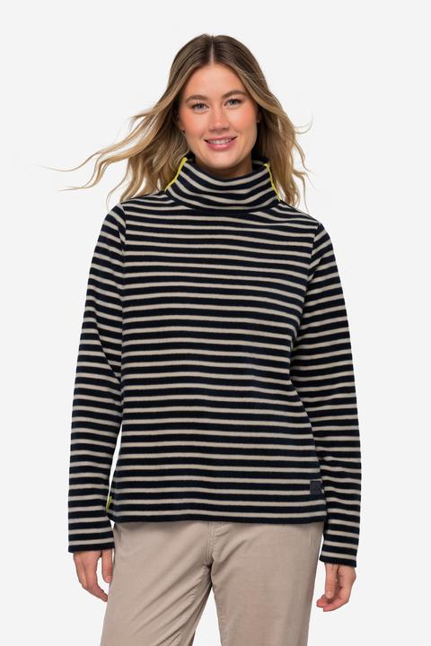 Produktbild Laurasøn Pullover, geringelter Fleece, Stehkragen, Langarm, OEKO-TEX (M)