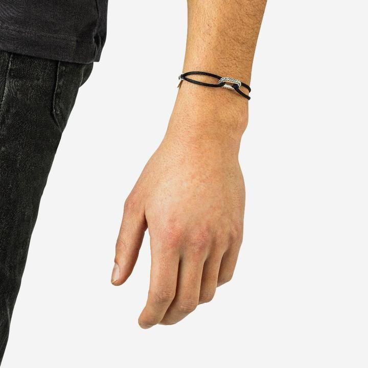 Immagine prodotto Buddha to Buddha Armband Kordel Barbara Silber Schwarz (27 cm, Nylon, Argento 925)