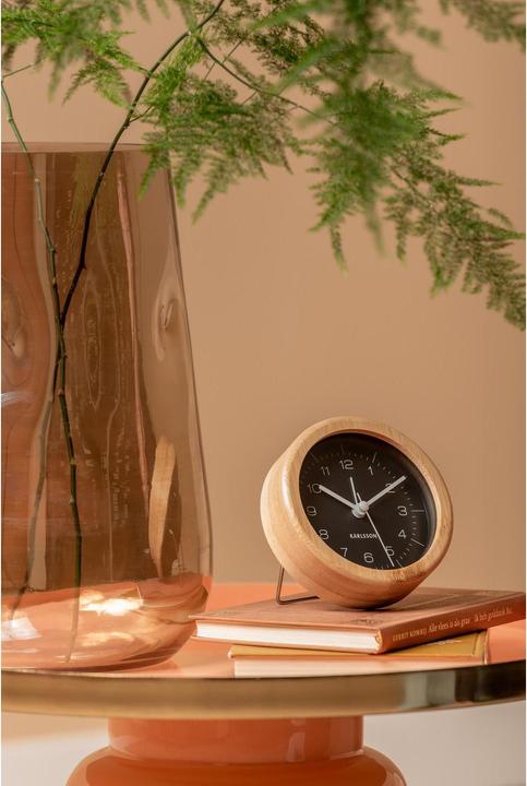 Produktbild Karlsson Klassischer Wecker Neat Round Bambus / Schwarz