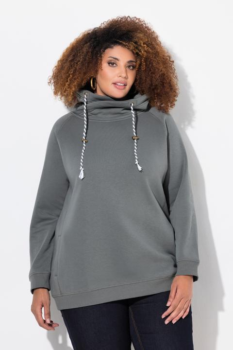 Image du produit Ulla Popken Sweat-shirt à col montant et évasé. Poches et manches raglan. (46, 48)