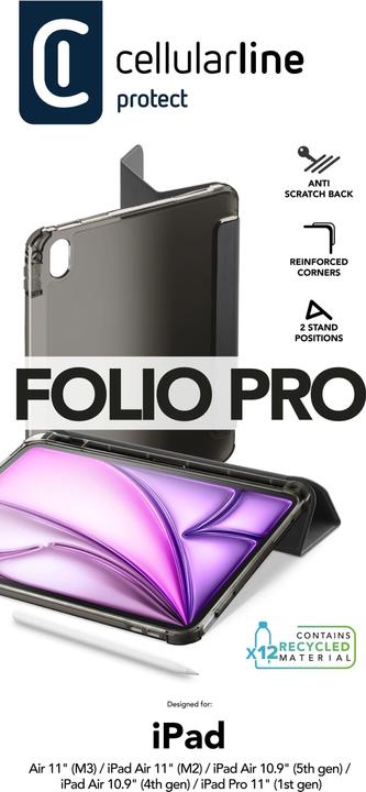 Produktbild Cellularline Cellular Line Folio Case für iPad Air (Apple iPad Air 11 2024, Apple iPad Pro 11 2018)