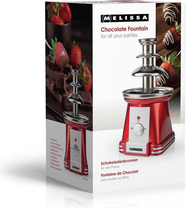 Actual product image Melissa Schokoladenbrunnen | 90 W | 32 cm | 3 Metall-Etagen | Rot / Weiss