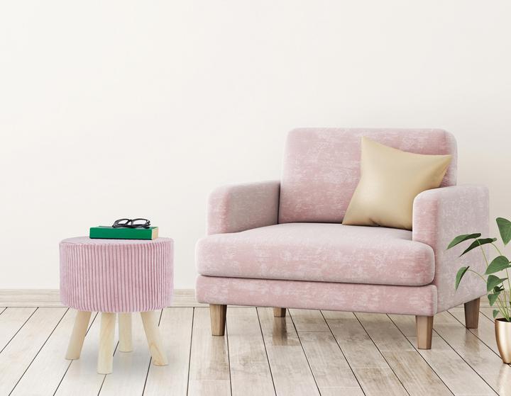 Image du produit Relaxdays Pouf coiffeuse, pieds en bois