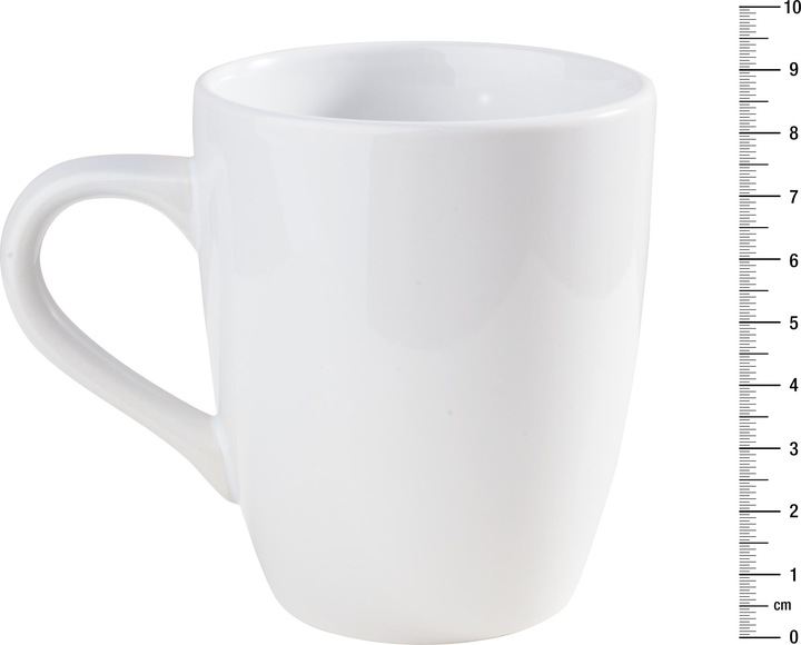Actual product image VBS XXL coffee mug "Belly", 12 pieces, approx. Ø 8.5 x 9.5 cm, white, ceramic (300 ml, 12 x)