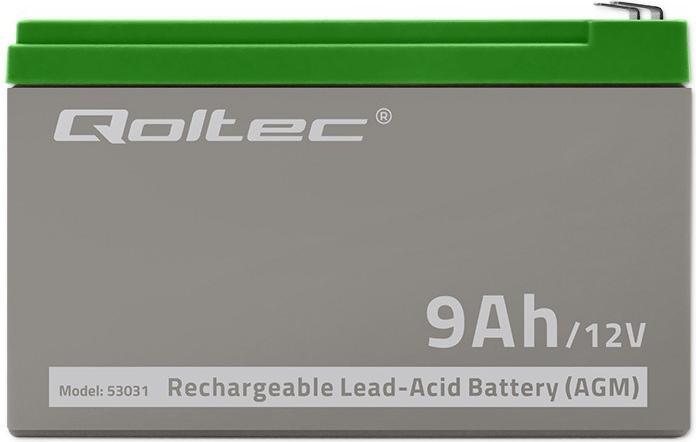 Image du produit Qoltec 53031 AGM battery| 12V| 9Ah| max 135A - Batterie - 9.000 mAh (12 V, 9 Ah)