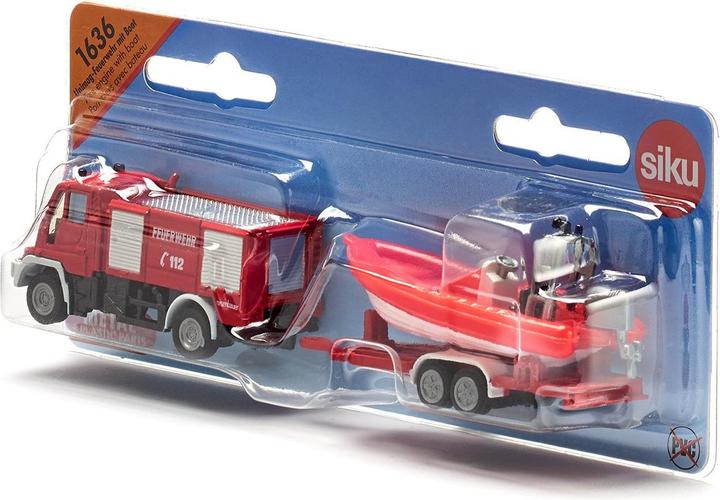 Immagine prodotto Siku Vigili del fuoco dell'Unimog con barca