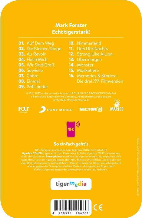 Actual product image Tigermedia tigercard Mark Forster (German)