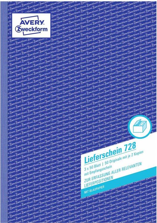 Produktbild Avery Lieferscheine mit Empfangsschein (50x)