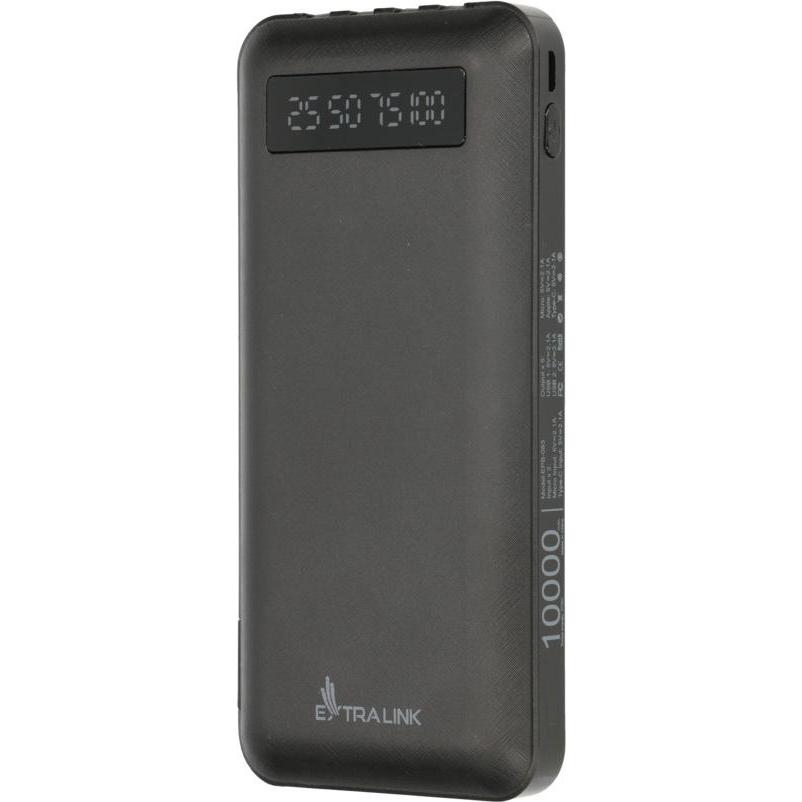 Thumbnail - Extralink EX.19607 power bank Lithium Polymer (LiPo) Black (10000 mAh, 10 W, 37 Wh), Powerbank, Schwarz