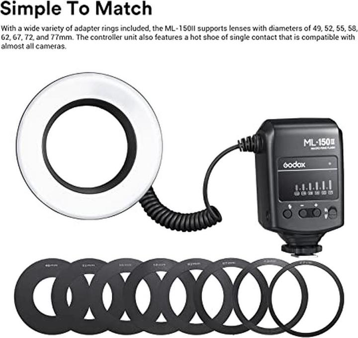 Actual product image Godox ML-150II (Macro flash, Sony, Pentax, Canon, Leica, Nikon, Olympus, Fuji)
