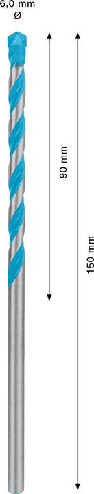Actual product image Bosch Professional Zubehör EXPERT CYL-9 MultiConstruction Drill, 6 x 90 x 150 mm (6 mm)