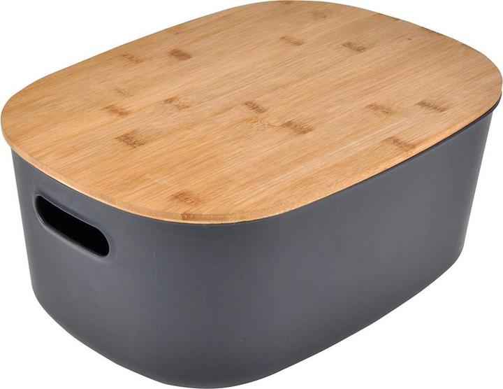 Actual product image Casativo Plastic storage box with bamboo lid, 27 x 22.5 x 15.5 cm